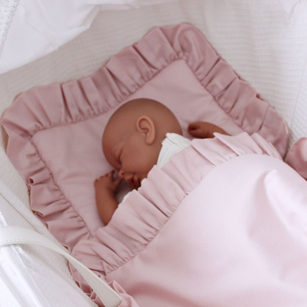 baby beddengoed set roze - cotton and sweets - babyrace - wiegdeken baby
