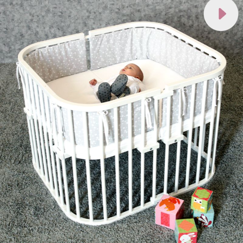 tweelingwiegje, wiegjes aan elkaar vastgemaakt, tweeling babybedjes, tweeling box