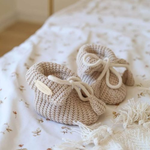 babyslofjes knitted sand