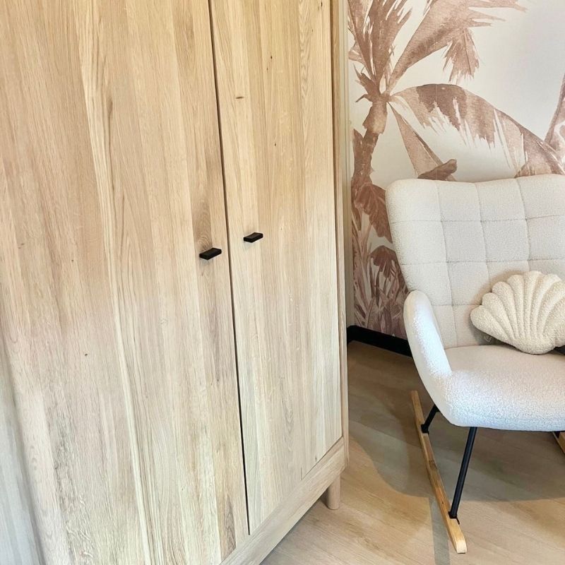 Eikenhout kledingkast, Kledingkast 2 deurs, Eikenhout kledingskast 2 deurs