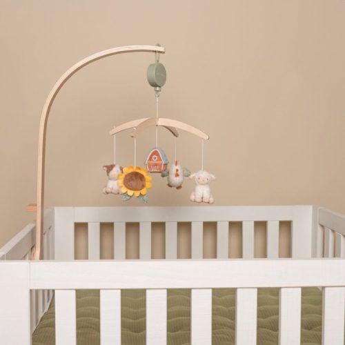 muziekmobiel little farm, baby mobiel met thema boerderij, babykamer accessoire, baby decoratie