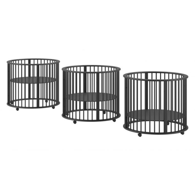 ronde baby box verstelbaar in 3 hoogtes, zwarte ronde baby box jaxx furniture