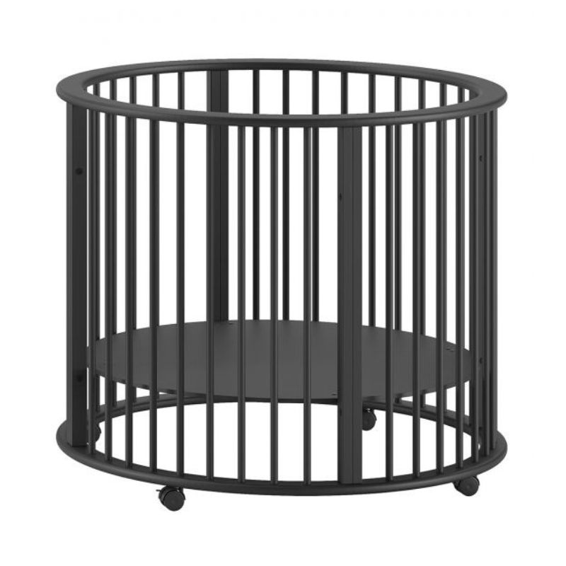 ronde baby box zwart jaxx furniture, speelbox, zwart rond babypark, verstelbare babybox