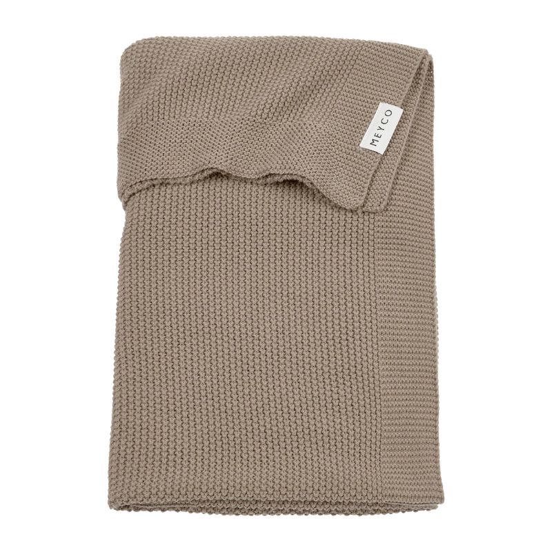 gebreid babydeken dark taupe meyco