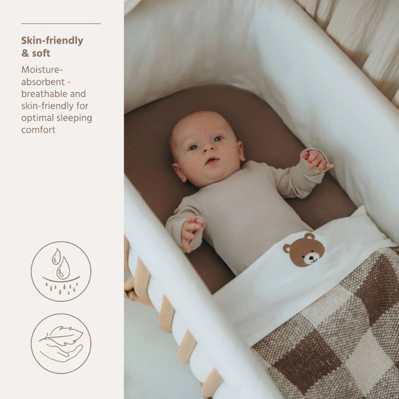wieglaken bear meyco, geborduurd babylaken